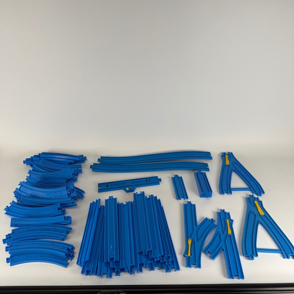 Tomy Plarail Blue Track Lot 60pc Assorted Straight Curved Y-Exchange 1992-05